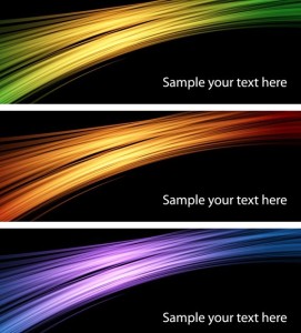 Set Of Vector Dark Banners with Bright Light Backgrounds 02