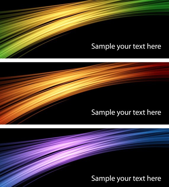 Set Of Vector Dark Banners with Bright Light Backgrounds 02