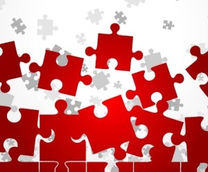 Red Puzzles Background Vector 03