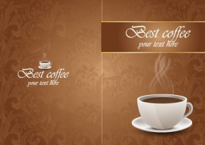 Brown Cafe Menu Cover with Vintage Floral Background