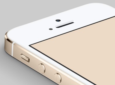 Gold iPhone 5S PSD Mockup