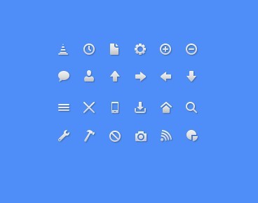 24 Minimal Grey Web Icon Set PSD