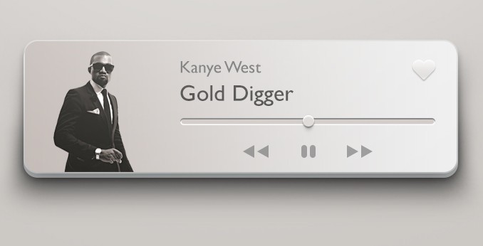 Mini Music Player Widget PSD