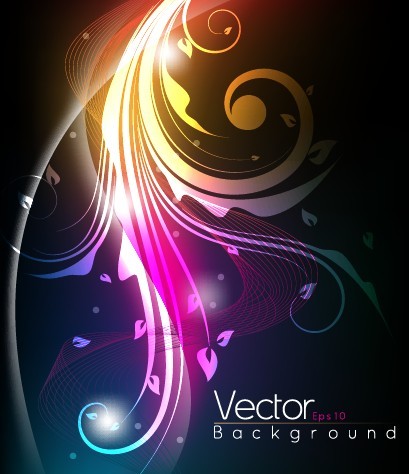 Shining Flourish Floral Background Vector 03