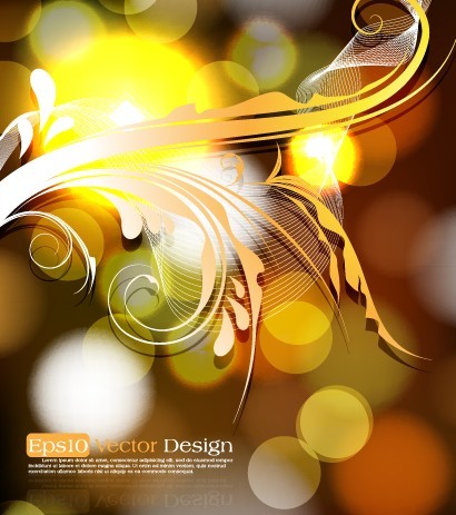 Shining Flourish Floral Background Vector 05