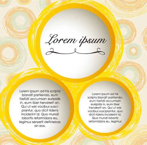 Hand Drawn Yellow Abstract Circles Background Vector 01