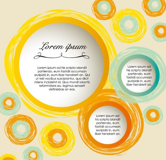 Hand Drawn Yellow Abstract Circles Background Vector 03