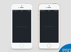 White and Gold iPhone 5S PSD Mockups