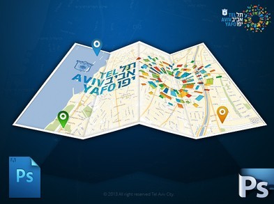 GIS Tel Aviv Logo Map PSD