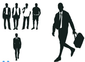 Modern City Man Silhouettes Vector 01