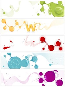 Set Of Vector Colored Banners with Abstract Paint Splash Backgrounds