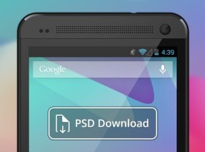 Black HTC One Mockup Vector PSD