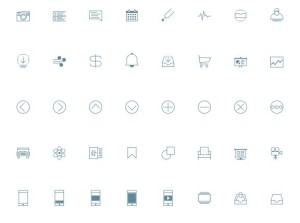 40+ Blue Line Icons PSD