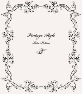 Vintage Styled Simple Dark Floral Frame Vector 05