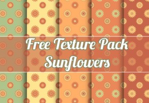 Set Of Lovely Sunflowers Textures