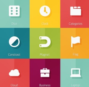 40+ Flat Picto Icons PSD