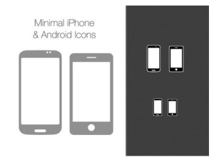 Minimal iPhone & Android Phone Icons PSD