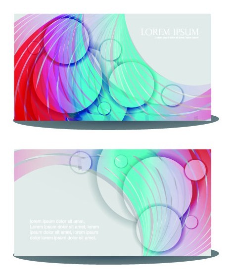 Elegant Business Card with Abstract Circles and Lines Background Vector