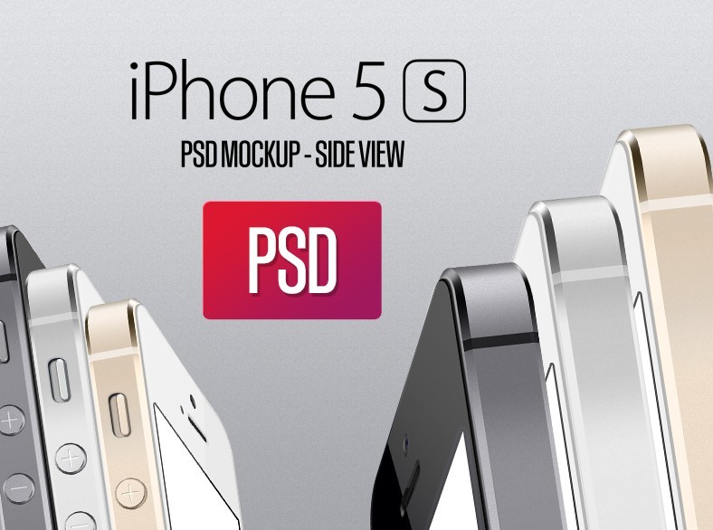 iPhone 5S Side View PSD Mockup