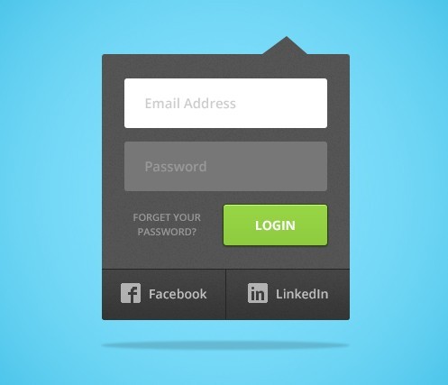 Drop Down Login Form UI PSD