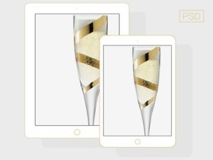 Flat iPad 5 & iPad Mini 2 Champagne PSD