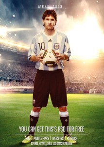 Messi 2013 Football Flyer PSD