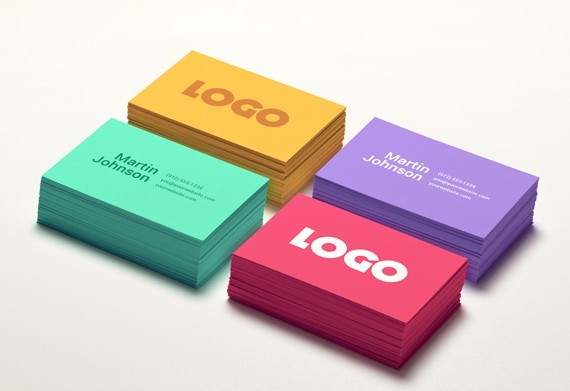 Colored Business Card PSD Mockups