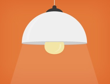 Flat Lamp Icon PSD