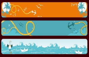 Set of Vector Ocean Themed Banners 01