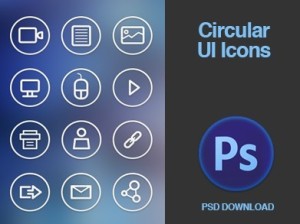 Circular Line Web Icons PSD