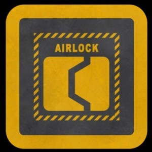 Yellow Airlock Warning Sign PSD