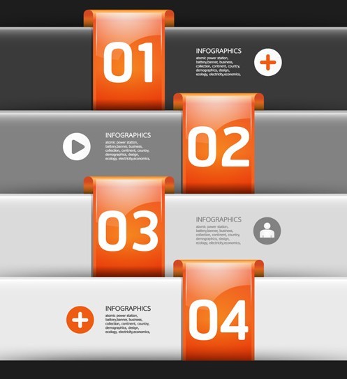 Creative Infographic Number Option Template Vector 01