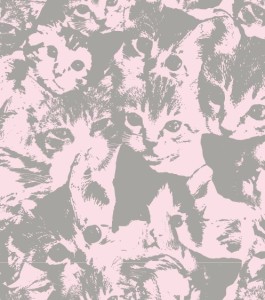 Cute Kitten Pattern Vector