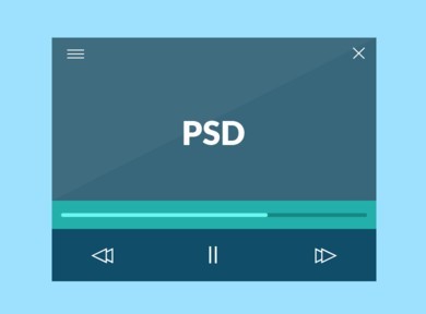 Flat Media Player PSD