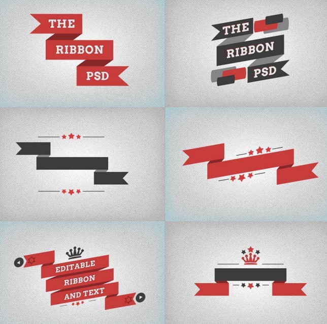 Vintage Style Creative Ribbon Designs PSD