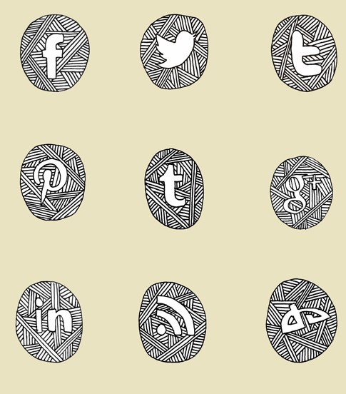 Sketch Social Media Icon Set PSD