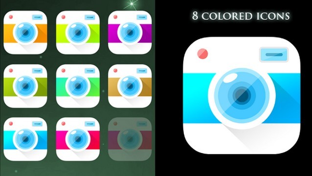 8 Colored Camera App Icons PSD