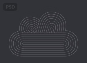 Abstract Cloud Icon PSD