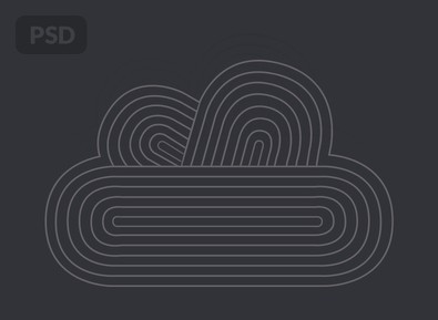 Abstract Cloud Icon PSD