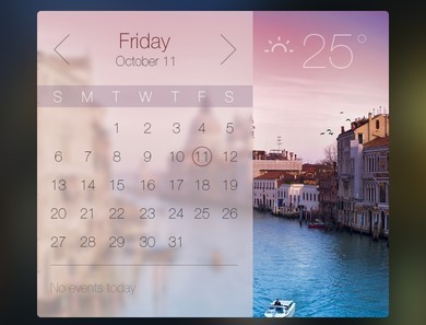 Stylish Weather Widget PSD