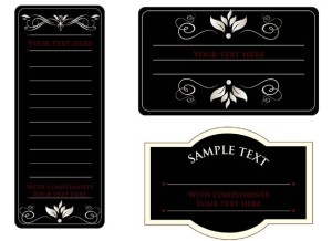 Vintage Dark Floral Card Design Vector 01