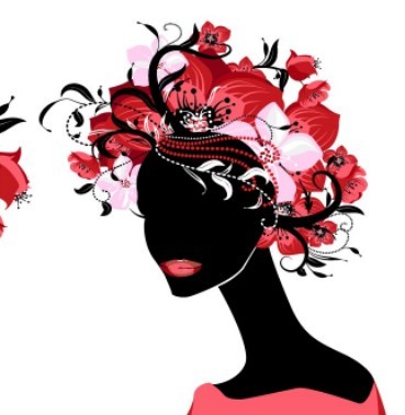 Creative Flower Woman Head Illustration Vector 02