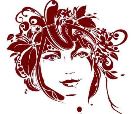 Creative Flower Woman Head Illustration Vector 03