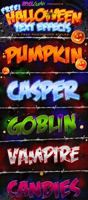 Halloween Text Styles PSD