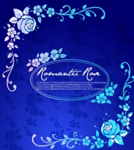 Blue Romantic Rose Background Vector 01