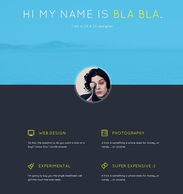 Bla Bla's Portfolio Website Template PSD