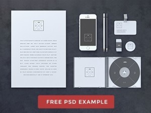 Blank Grey Stationery & Branding Mockup PSD