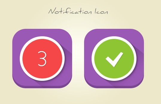 Rounded Flat Notification Icons PSD