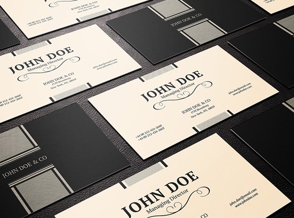 Vintage Brown Business Card Mockup Template PSD