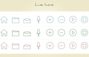 8 Thin Line Icons PSD